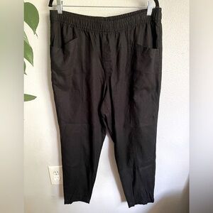 Old Navy Black Linen High Waisted Drawstring Jogger Pants Large/ Beachy Vacation